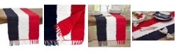 Saro Lifestyle Cotton Table Runner with Patriotic Chindi Design, 72" x 16"
